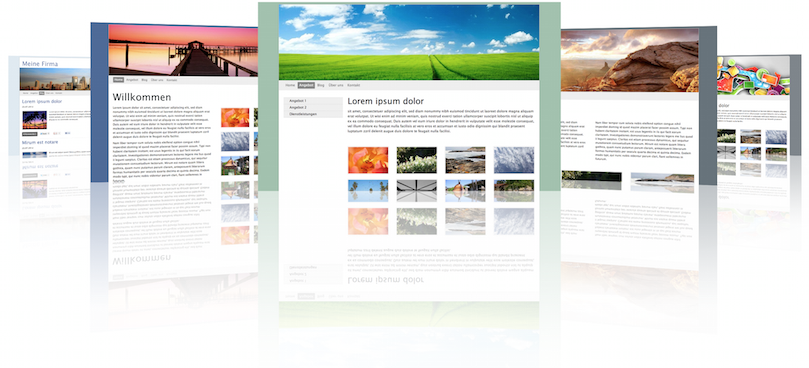 Bildschirmkopien von Website's die mit unserem CMS erstellt wurden
